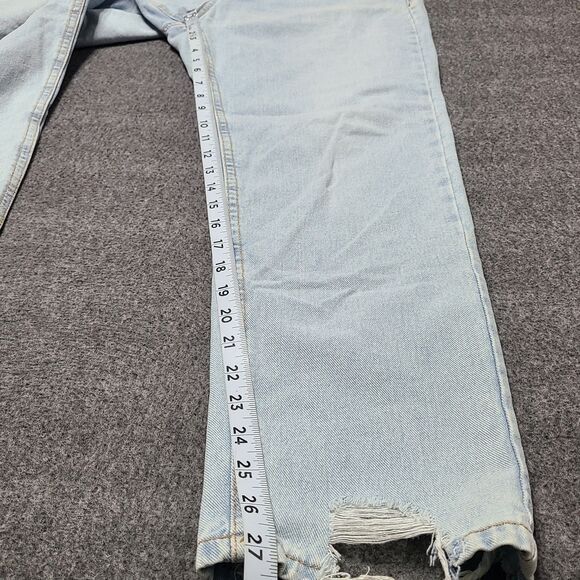 Refuge Womens Jeans 9 Mom Straight Fit Faded Distressed‎ Denim Pants - Picture 3 of 9